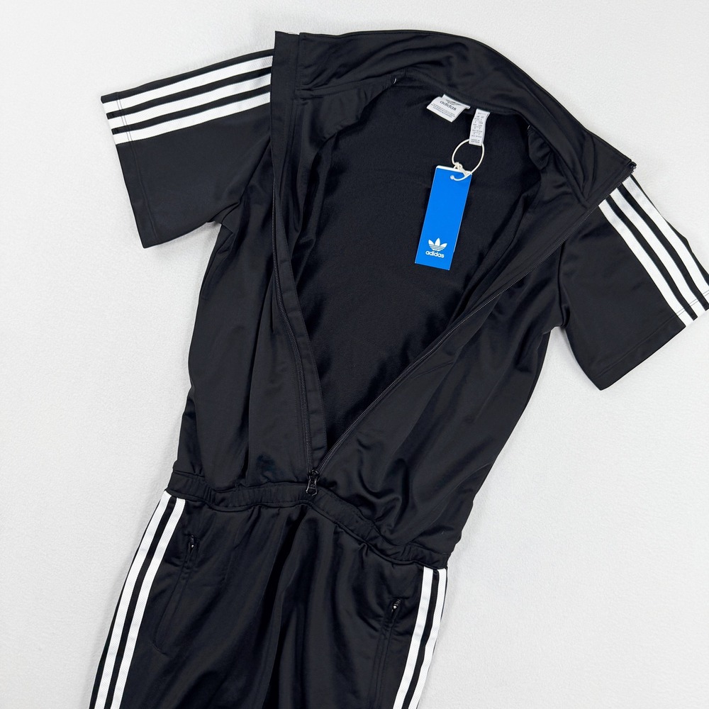 Adidas Kids Firebird Dress Skirt Romper Size L Black White 3-Stripe JD3535 - Picture 8 of 11